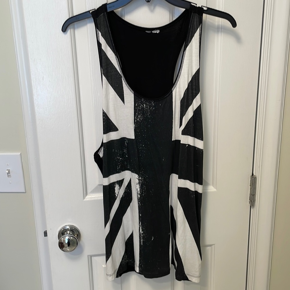 black and white brittish flag shirt